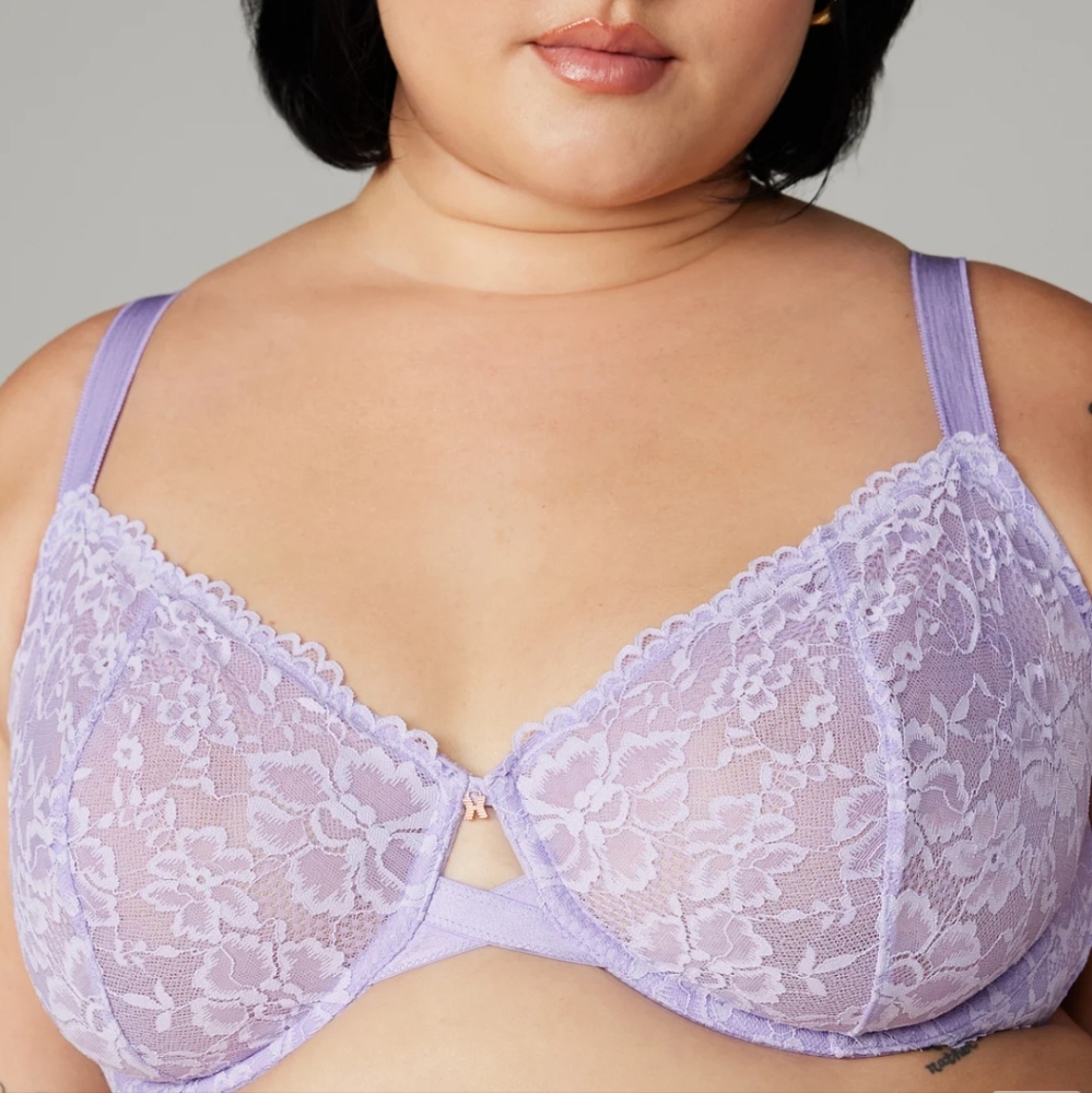 Savage X Fenty Floral Lace Unlined Underwire Bra 38DD -NWT